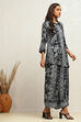 Black Viscose Rayon Straight Printed Kurta Pants Set image number 5