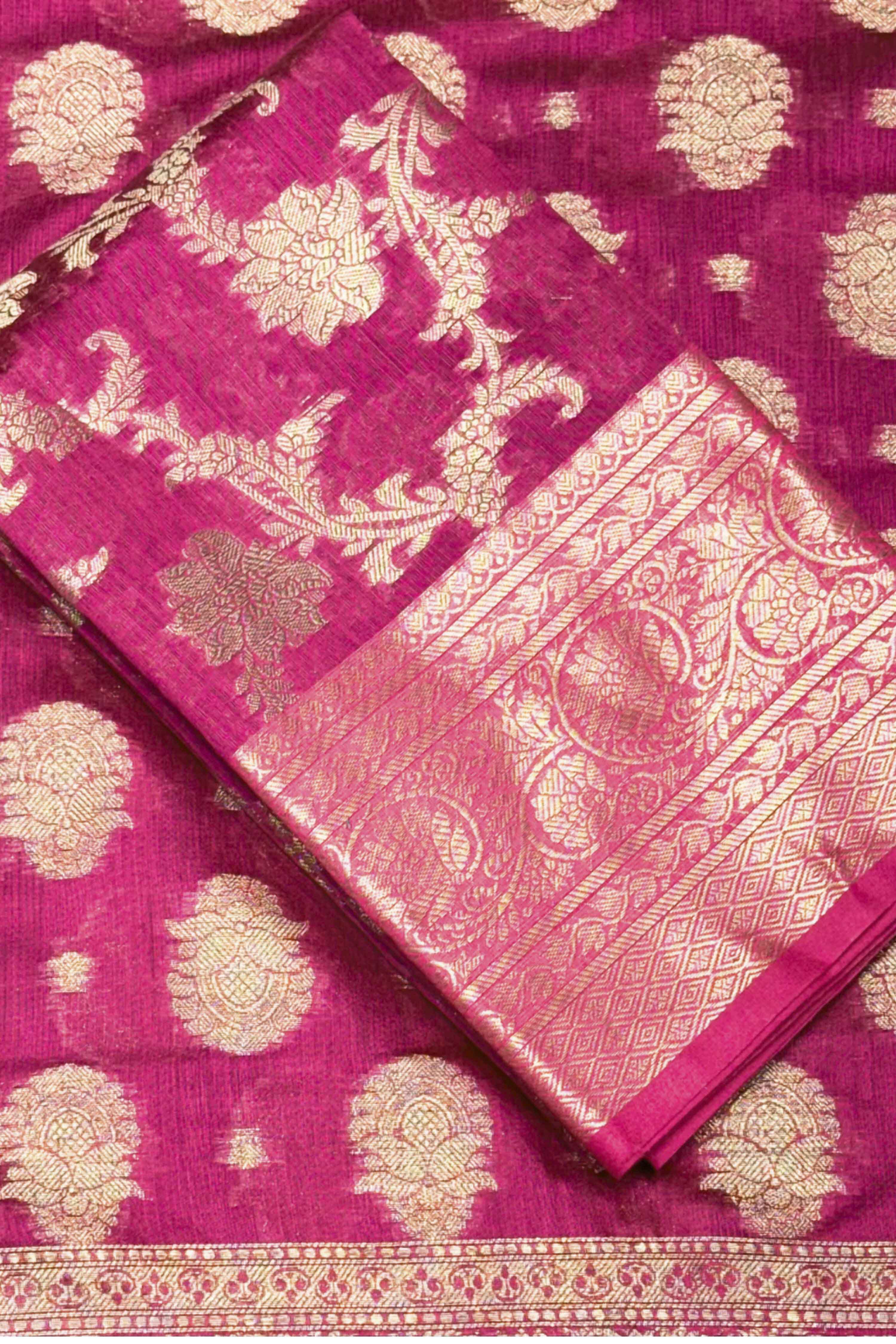 Green Chanderi Silk Printed Unstitched Suit Set image number 1