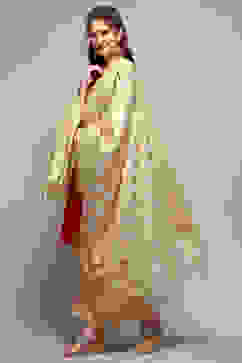 Gold-Toned Yard-Dyed Printed Dupatta image number 3