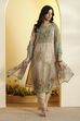 Blue Poly Linen Straight Suit Set image number 6