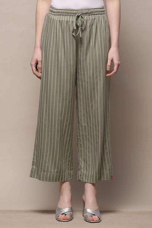 Mustard Cotton Straight Palazzo image number 4
