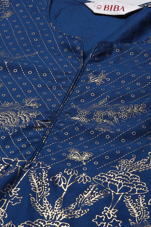 Blue Rayon Flared 2 Piece Set image number 1