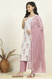 Blue Cotton Unstitched Suit Set image number 4