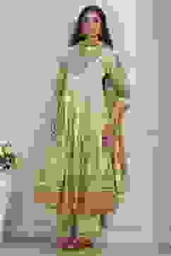 Neutral Cotton Kalidar Suit Set image number 7