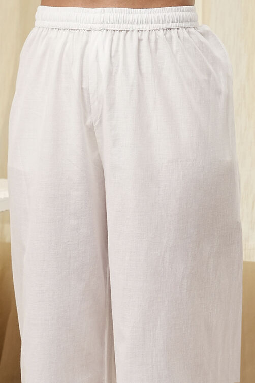 Pink Cotton Schiffli Straight Suit Set image number 2