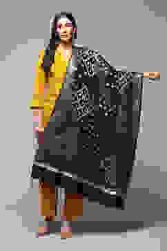 Navy Cotton Blend Yarndyed Dupatta image number 2