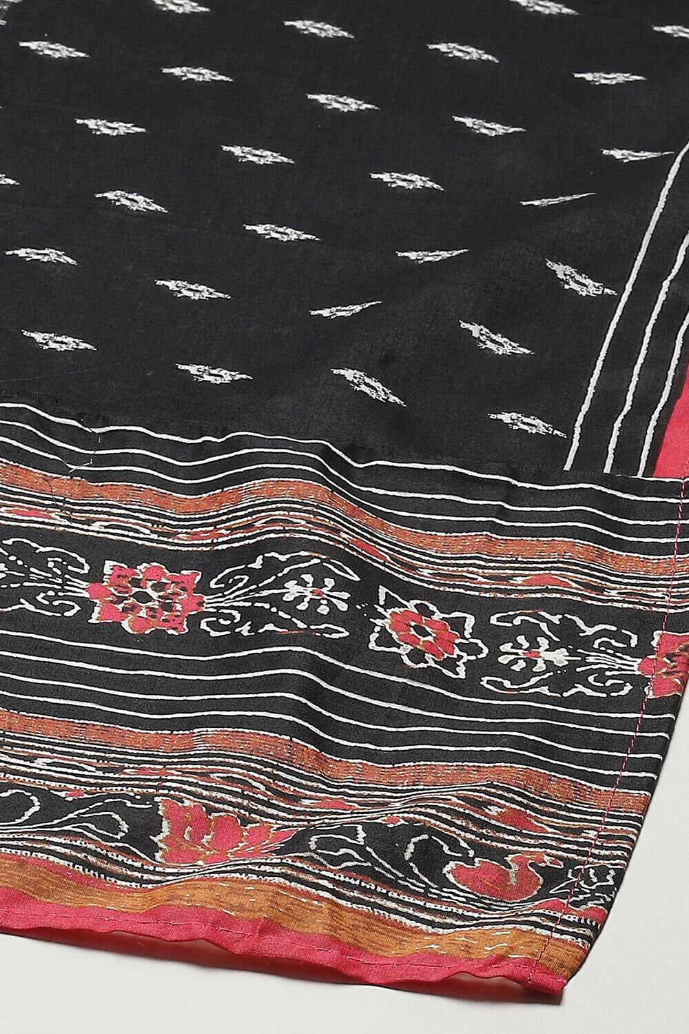 Red Cotton Anarkali Kurta Palazzo Suit Set image number 3