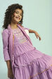 Pastel Pink Cotton Tiered Suit Set image number 1