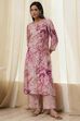 Green Modal Floral Printed Straight Kurta Set image number 0