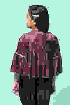 Brown Viscose Printed Jacket image number 3