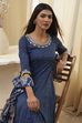 Blue Cotton Foil Printed Anarkali Suit Set image number 7
