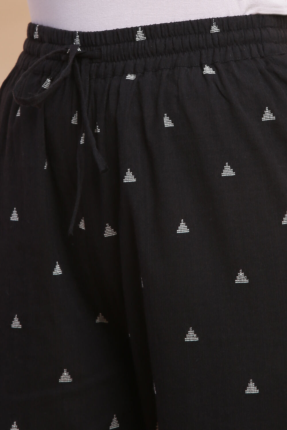 Navy Cotton Straight Kurta Palazzo Suit Set image number 2