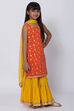 Orange Cotton Garara Kurta Sharara Suit Set image number 3