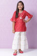 Pink Art Silk Straight Kurta Sharara Suit Set image number 0