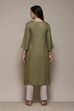 Purple Viscose Straight Solid Kurta image number 4