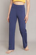 Black Knitted Cotton Blend Yoga Pants image number 4