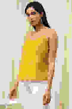 Mustard Yellow Printed Straight Shirt image number 6