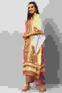 Beige Polyester Kaftan Set image number 3