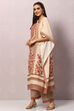 Black Art Silk Kaftan Kurta Palazzo Suit Set image number 3