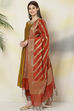 Mustard Poly Viscose Anarkali Kurta Palazzo Suit Set image number 5