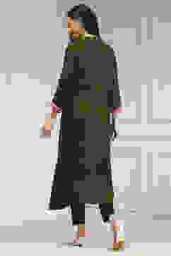 Olive Green Printed Straight Kurta image number 4