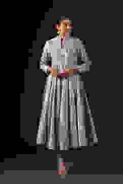 Rohit Bal Blue Cotton Silk Anarkali Embroidered Suit Set image number 7