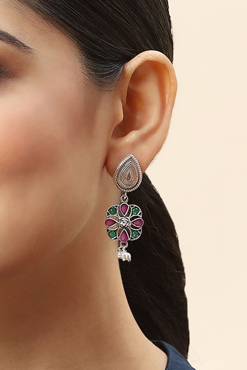 Pink 925 Sterling Silver Earrings image number 1