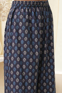 Indigo Pure Cotton Straight Suit Set image number 2