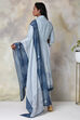 Light Purple Cotton Asymmetric Kurta Churidar Suit Set image number 8