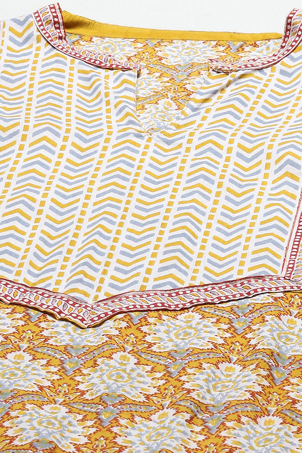 Blue Cotton Screen Printed Unstitched Suit Set image number 2