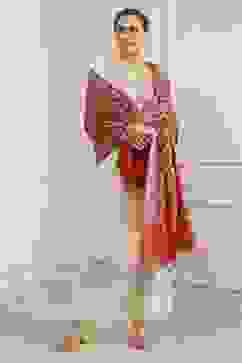 Red Polyester Yarndyed Dupatta image number 0