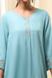 Dull Blue Solid A-Line Suit Set image number 1