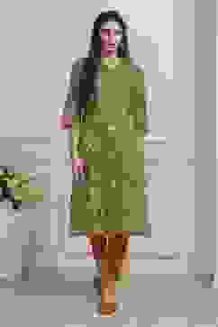 Green Cotton Straight Kurta image number 5