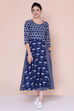 Indigo Cotton A-line Dress image number 3