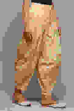 Beige & White Cotton Printed Relaxed Salwar image number 3