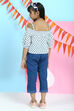 Blue Cotton Printed Short Top image number 5