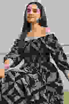 Black Cotton Tiered Dress image number 0