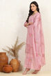 Lavender Cotton Machine Embroidered Unstitched Suit Set image number 4