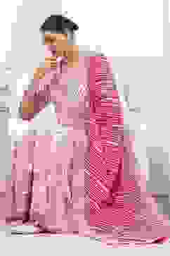 Pink Cotton Kalidar Suit Set image number 6