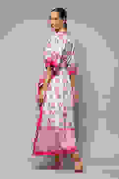 Ivory Cotton Printed Kaftan image number 4