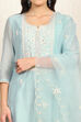 Baby Pink Chanderi Unstitched Suit Set image number 2