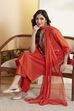 Rust Cotton Yoke Design Straight Kurta Set image number 0