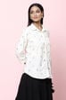 Off White Straight Art Silk Printed Short Kurti image number 4