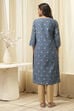 Blue Poly Cotton Straight Yarndyed Kurta image number 0