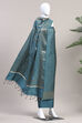 Rama Green Silk Unstitched Suit Set image number 4