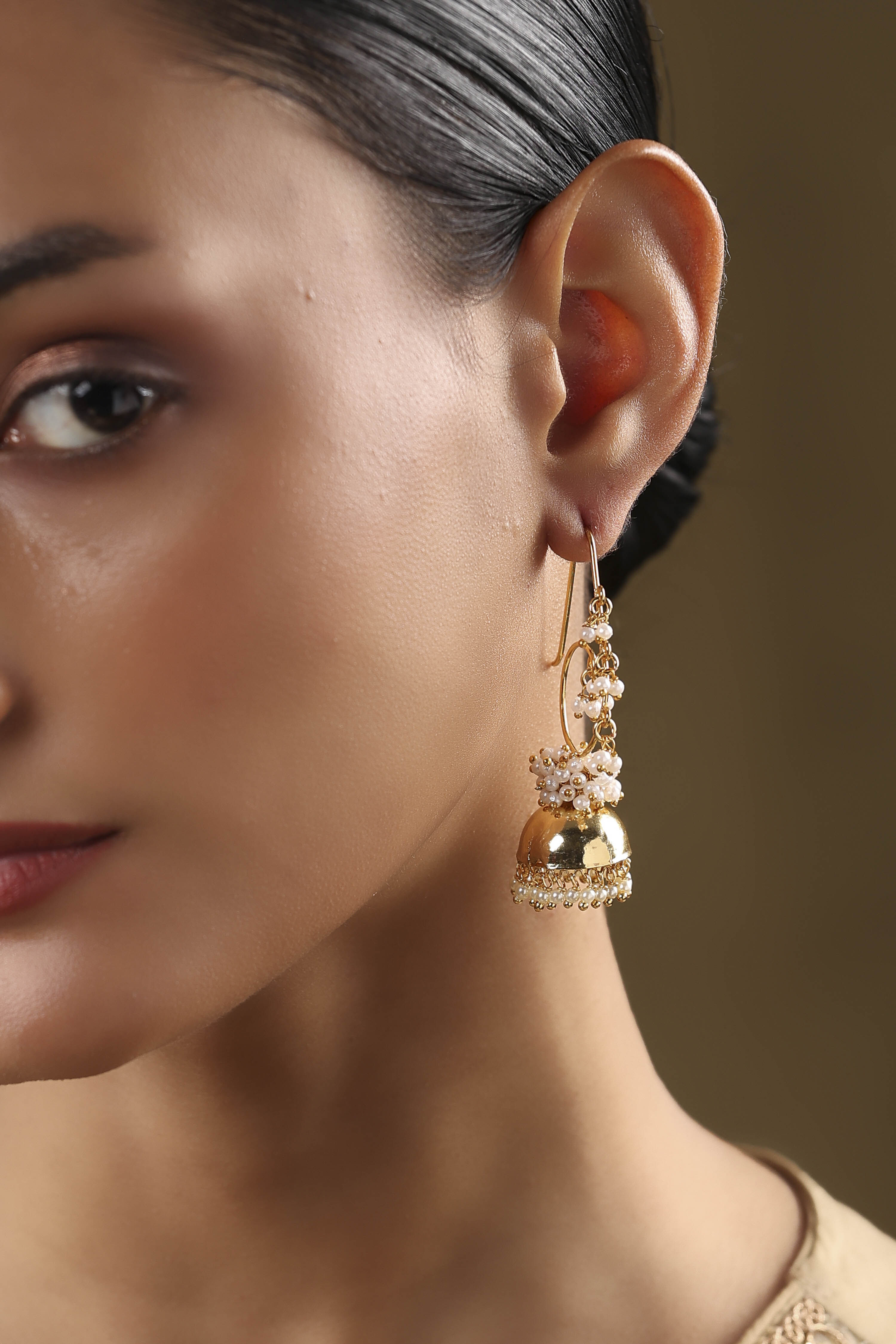 Gold Brass Jhumka image number 1