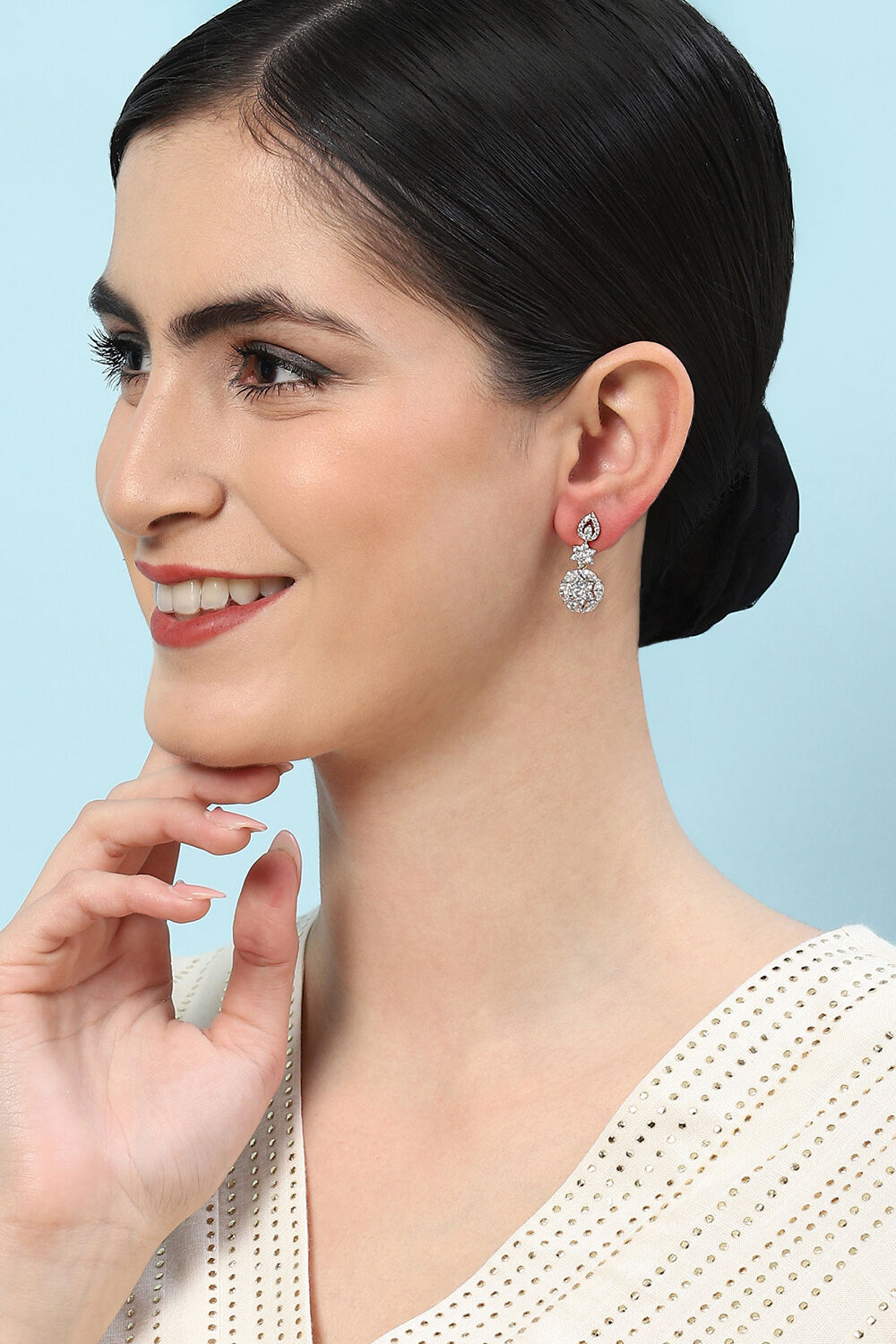 White Brass Earrings image number 3