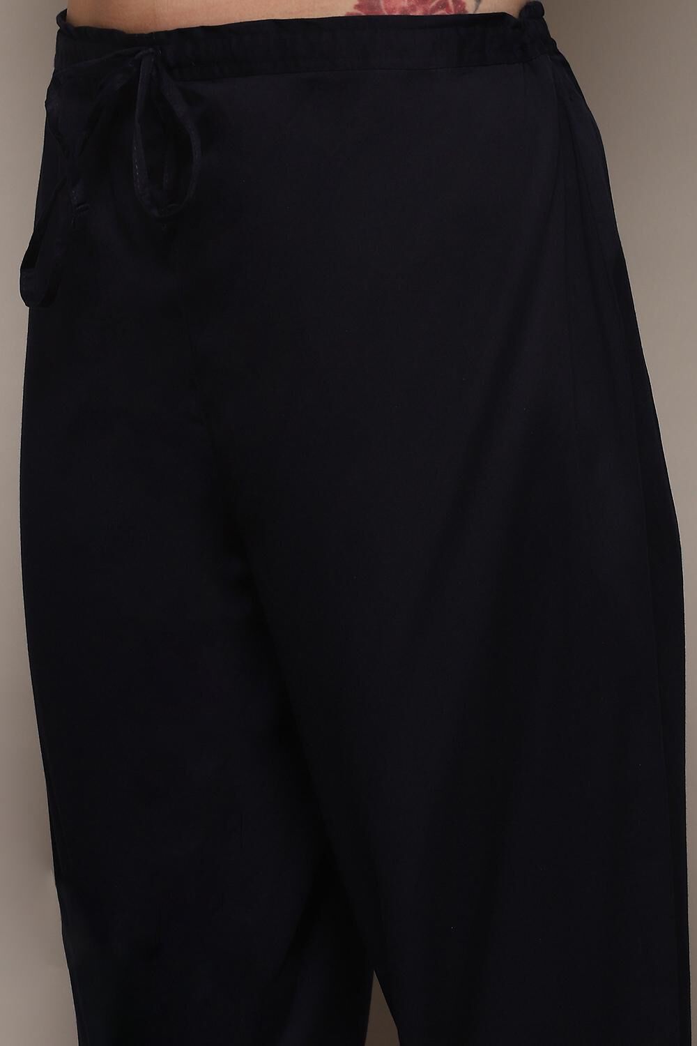 Indigo Cotton Blend Kalidar Printed Kurta Palazzo Suit Set image number 2