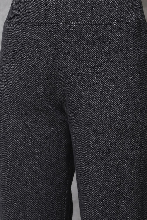 Navy Straight Cotton Pants image number 1