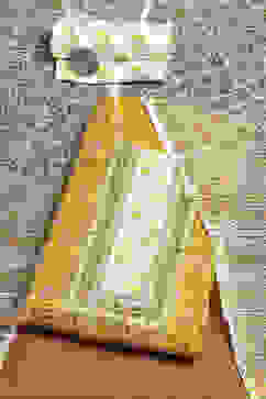 Yellow Cotton Hand Block Print Unstitched Suit Set image number 1